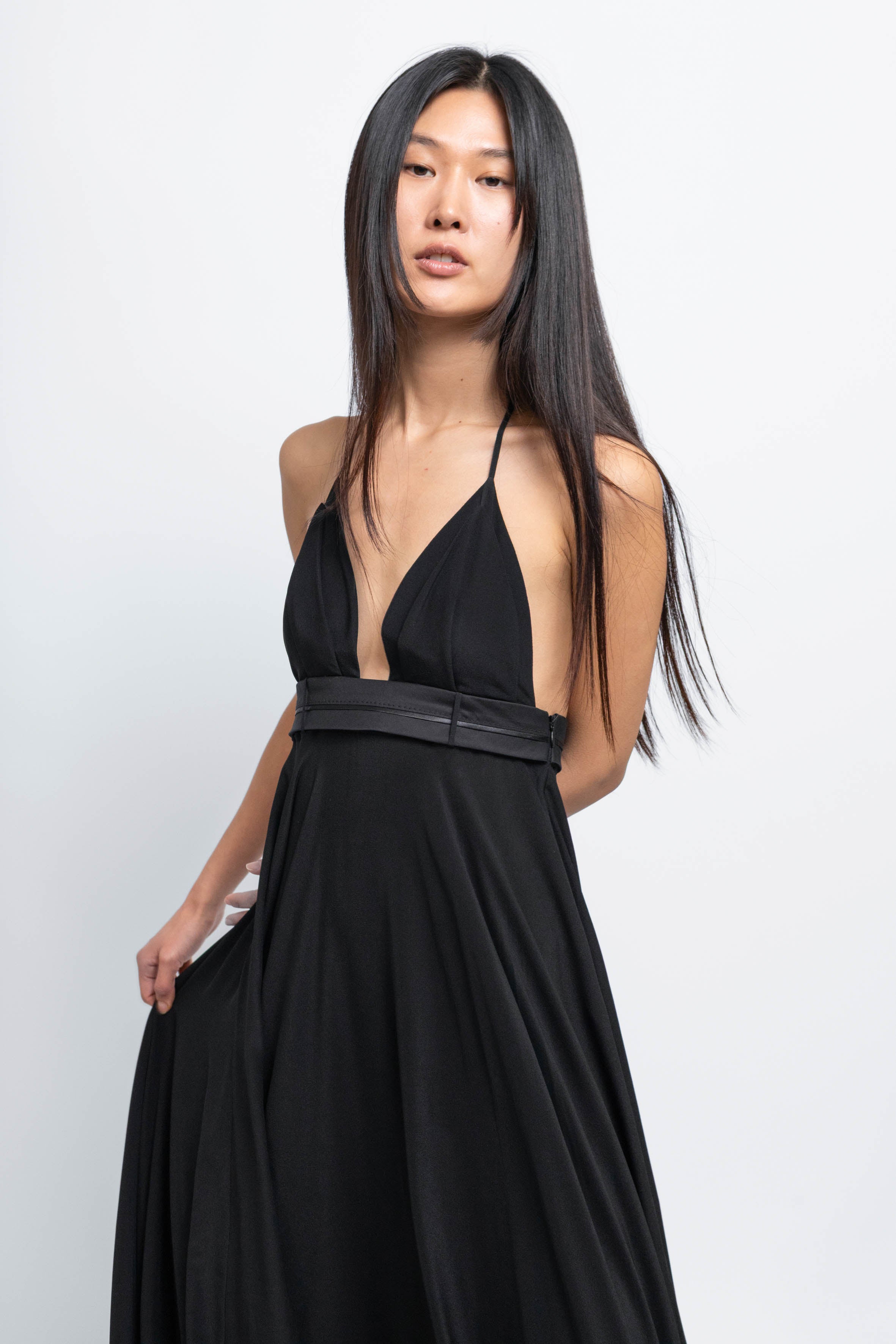 esther-perbandt-rooftop-waistband-kleid-damen-schwarz-seide image 5