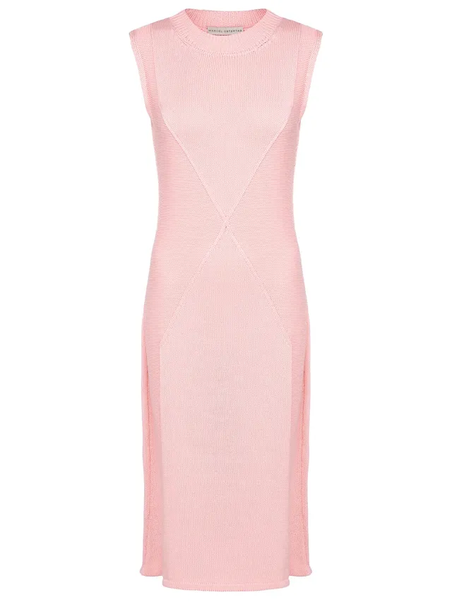 marcel-ostertag-damen-strickkleid-midi-kleid-rosa-gr-36-baumwolle image 1