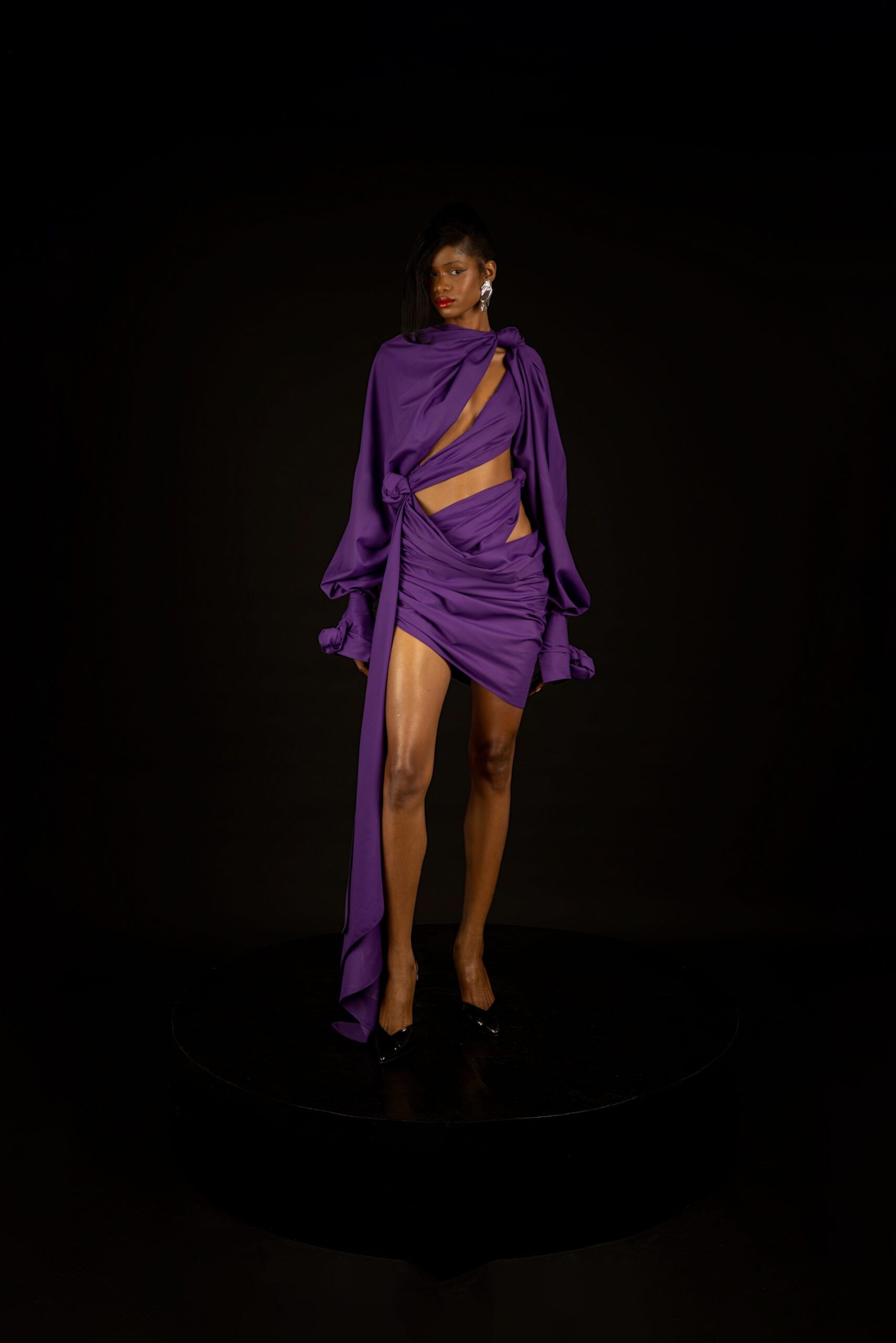 fruch-violet-shirtdress-woll-hemdkleid-cut-outs-knoten image 1