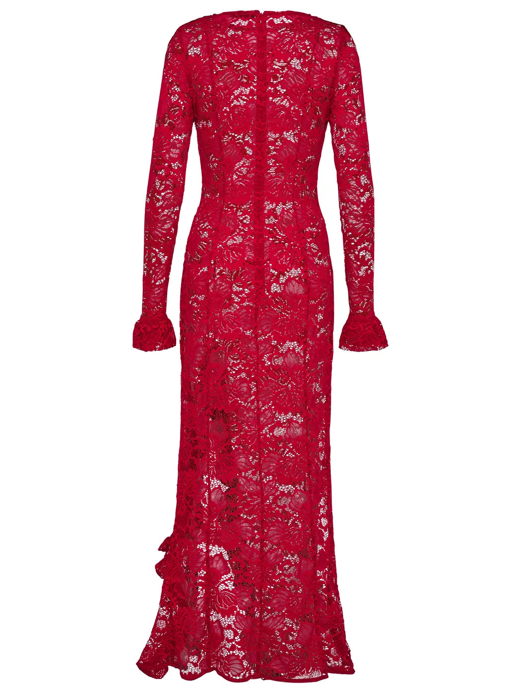 marcel-ostertag-midikleid-spitze-rot-mit-schlitz-gr-m image 2