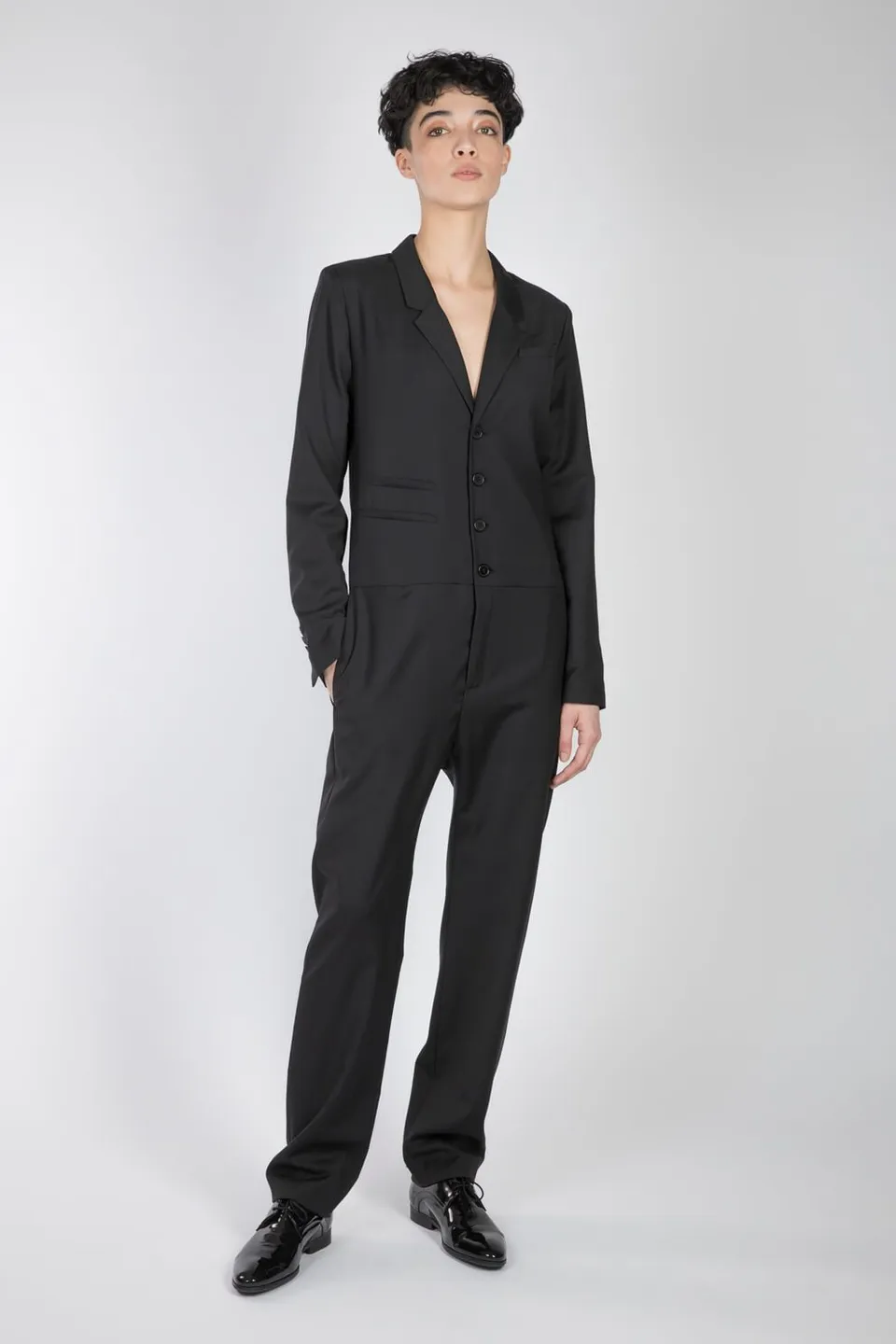 esther-perbandt-trace-overall-damen-schwarz-wolle-jumpsuit-gr-36 image 1