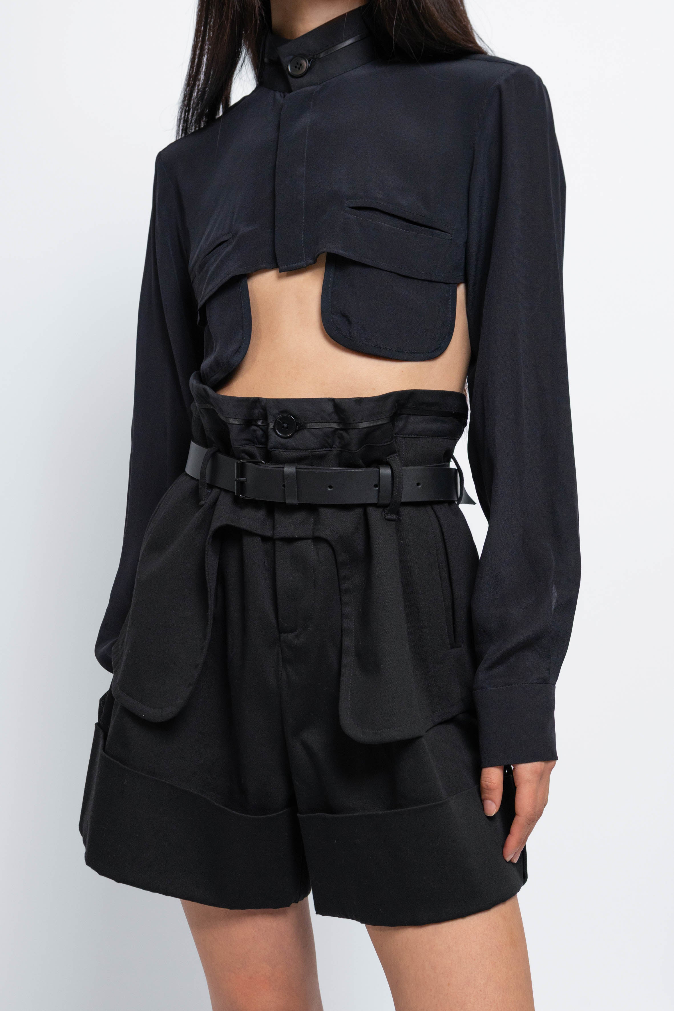 esther-perbandt-waistband-shorts-damen-schwarz-baumwolle image 5