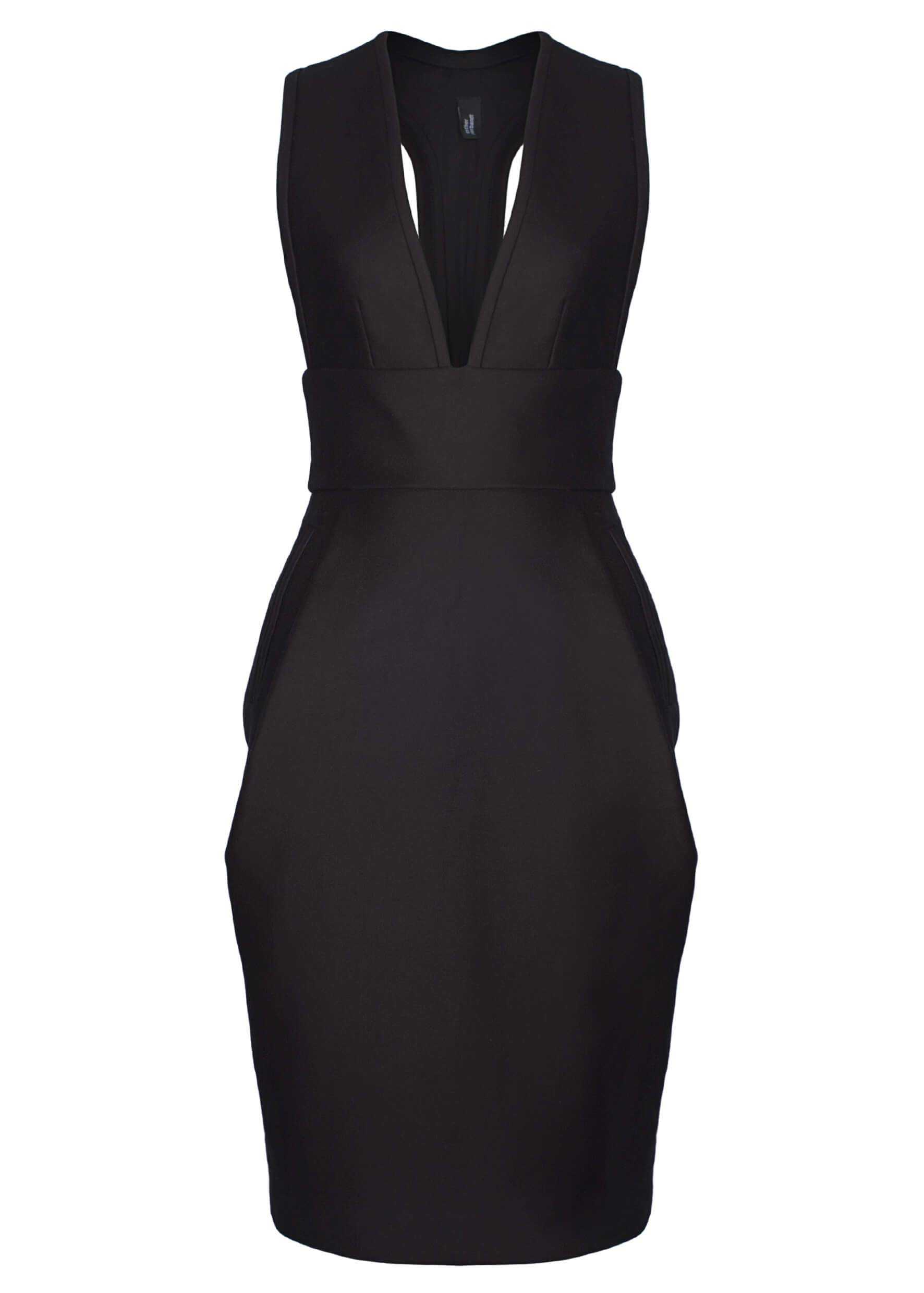 esther-perbandt-tulip-kleid-schwarz-baumwolle-taschen-v-ausschnitt image 5