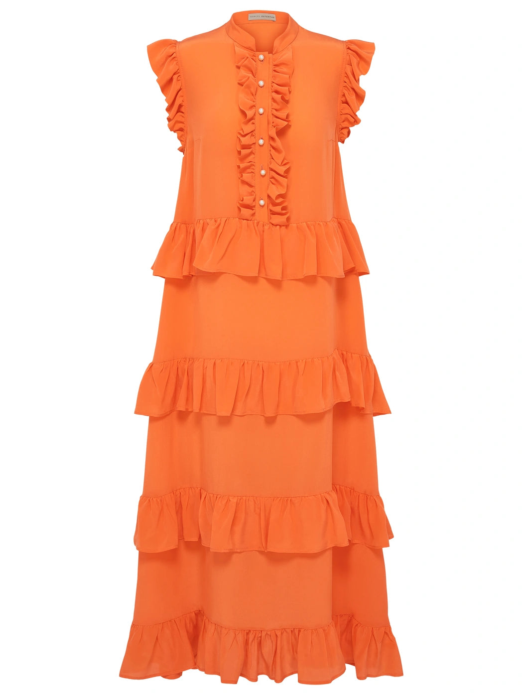 marcel-ostertag-damen-midikleid-seide-orange-seidenkleid image 1