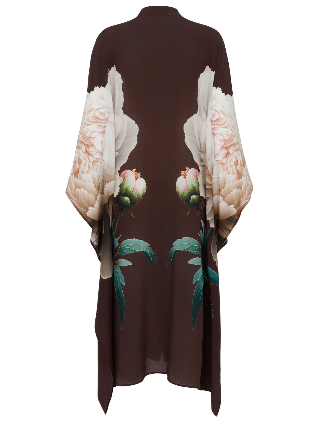 marcel-ostertag-dancing-flowers-kaftan-seide-chocolate-onesize image 2