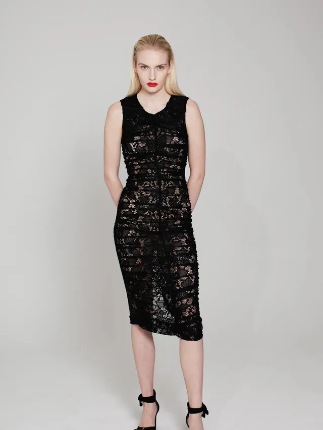 marcel-ostertag-kleid-spitze-schwarz-stretch-xs image 1