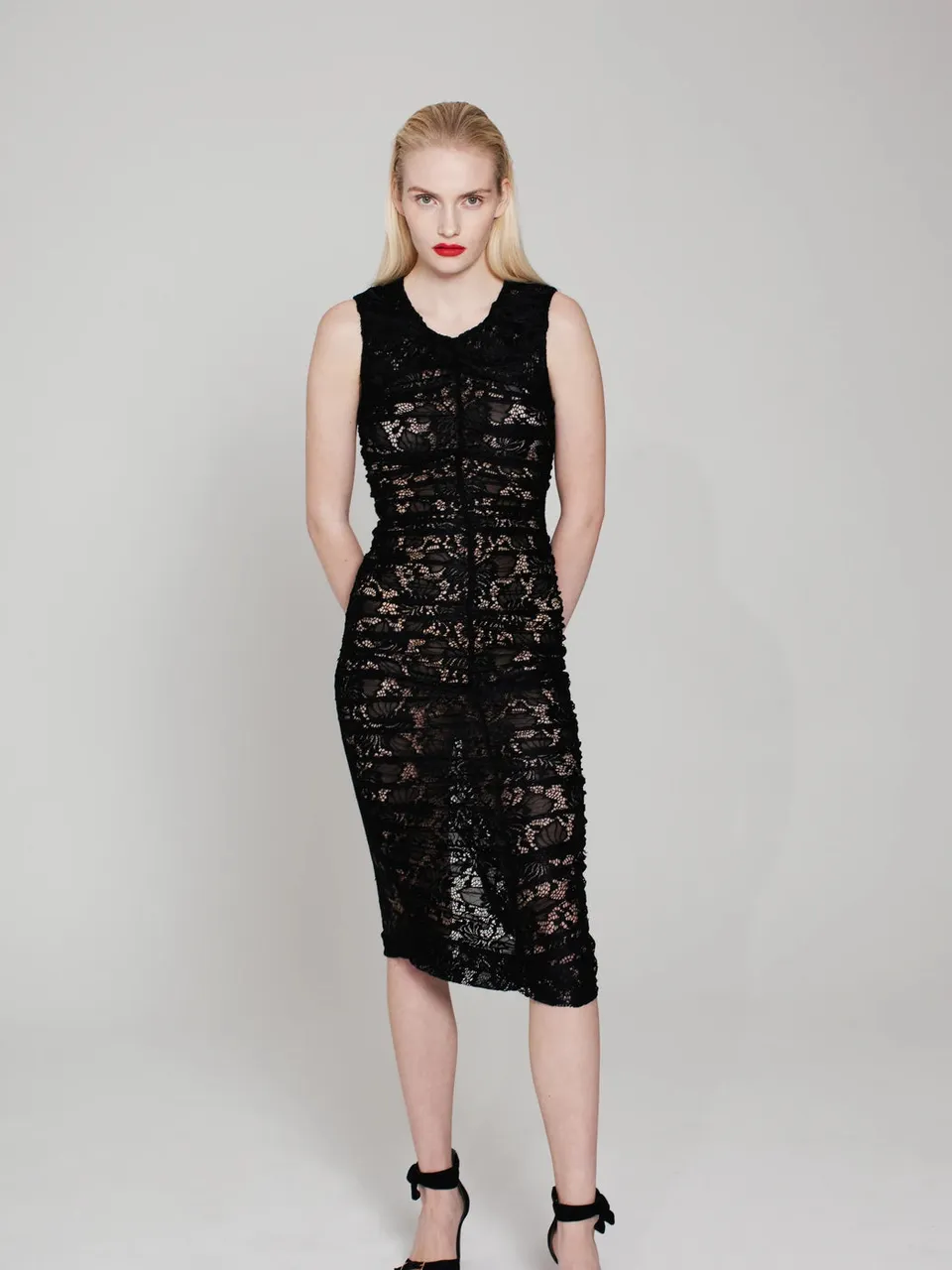 marcel-ostertag-kleid-spitze-schwarz-stretch-xs image 1