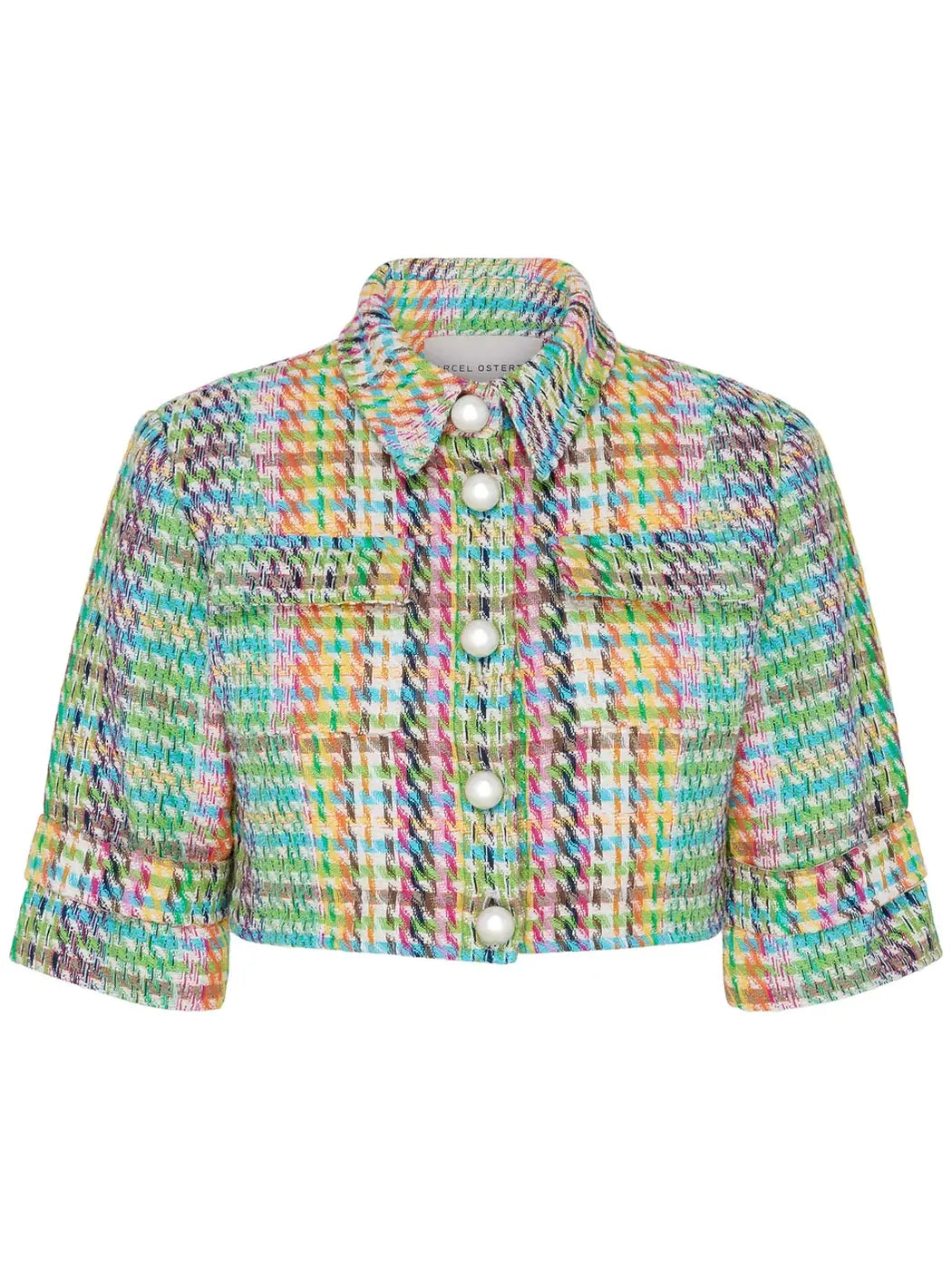 marcel-ostertag-damen-kurzjacke-tweed-multi-blau-tweedjacke image 1