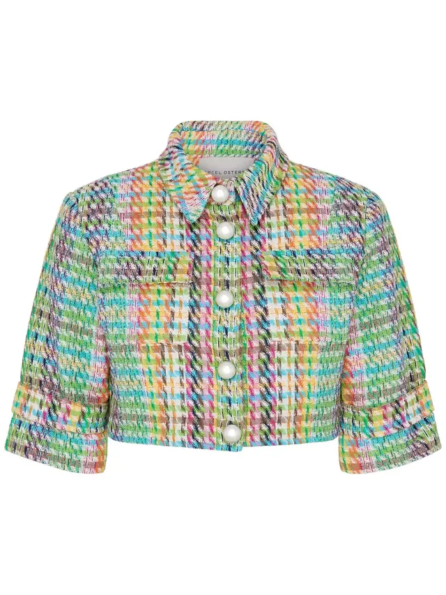 marcel-ostertag-damen-kurzjacke-tweed-multi-blau-tweedjacke image 1