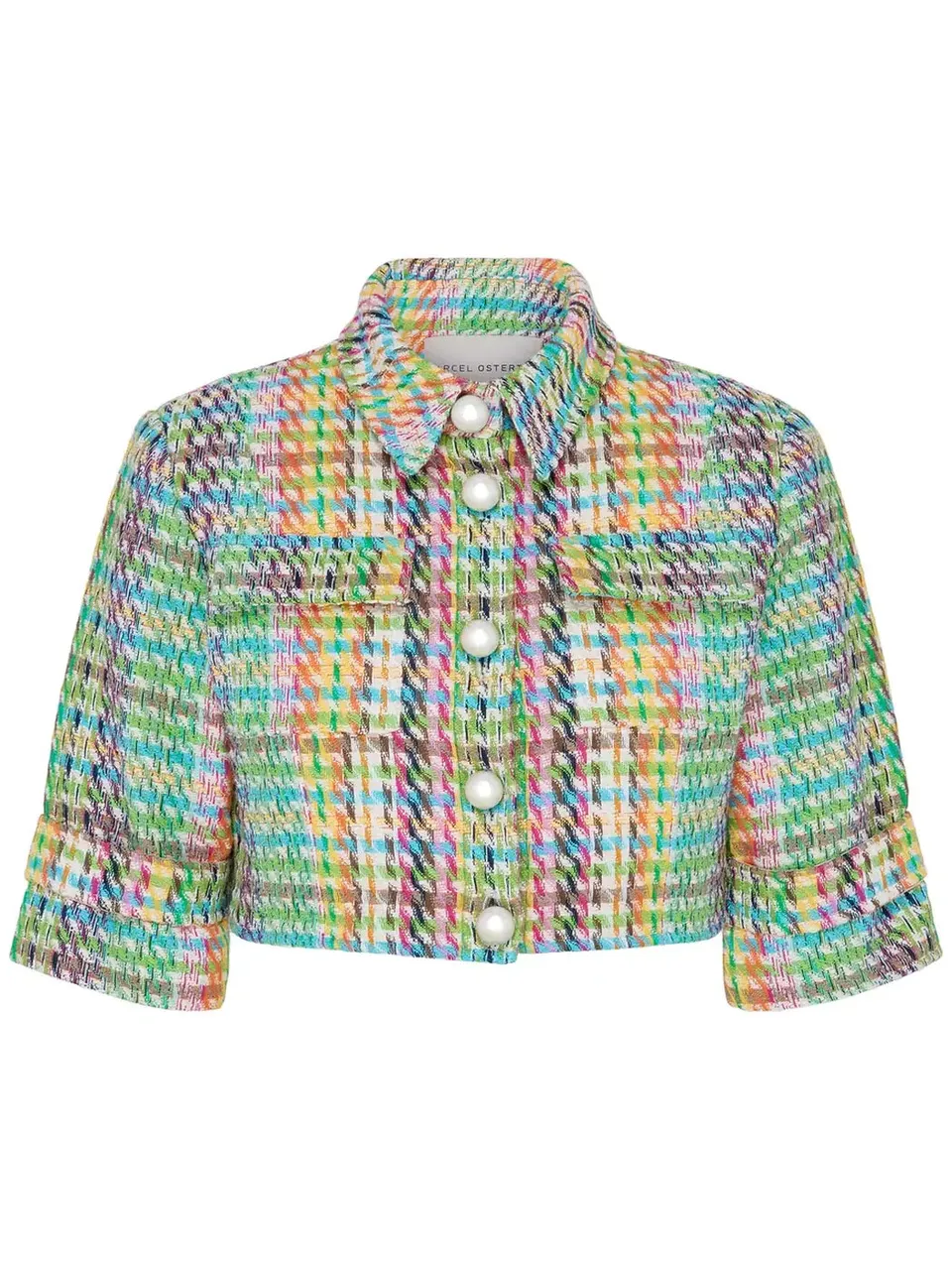 marcel-ostertag-damen-kurzjacke-tweed-multi-blau-tweedjacke image 1