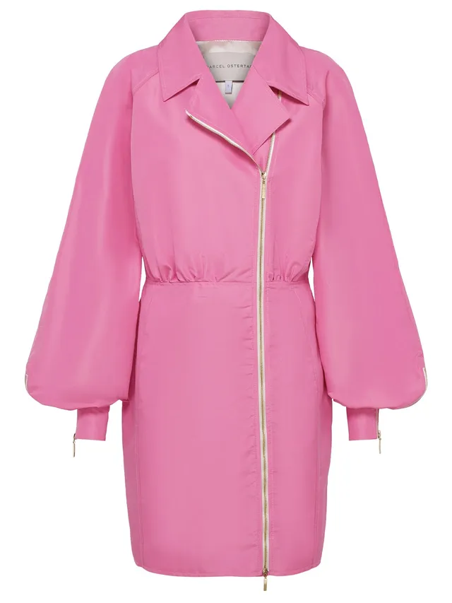 marcel-ostertag-damen-kleid-zipper-pink-seide-tailliert image 1