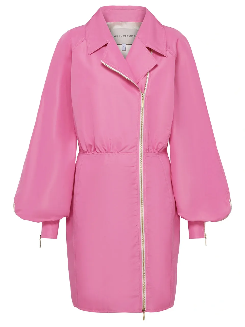marcel-ostertag-damen-kleid-zipper-pink-seide-tailliert image 1