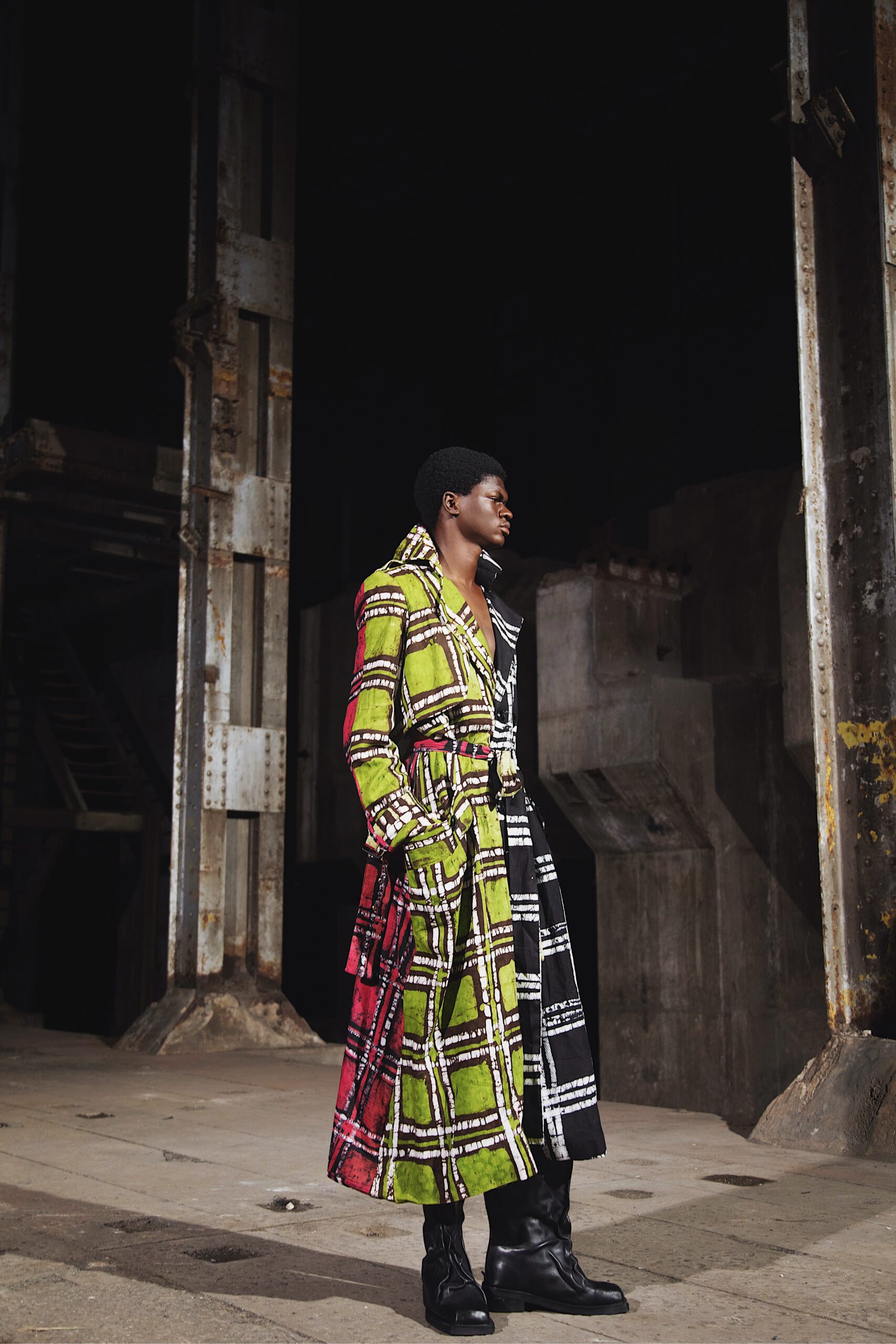 fruch-dosunmu-coat-mantel-tartan-adire-lang image 3