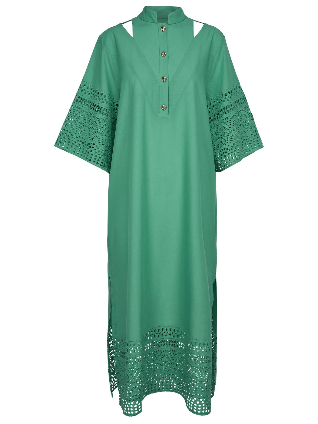 marcel-ostertag-salt-kaftan-lochspitze-gr-n-baumwolle image 1