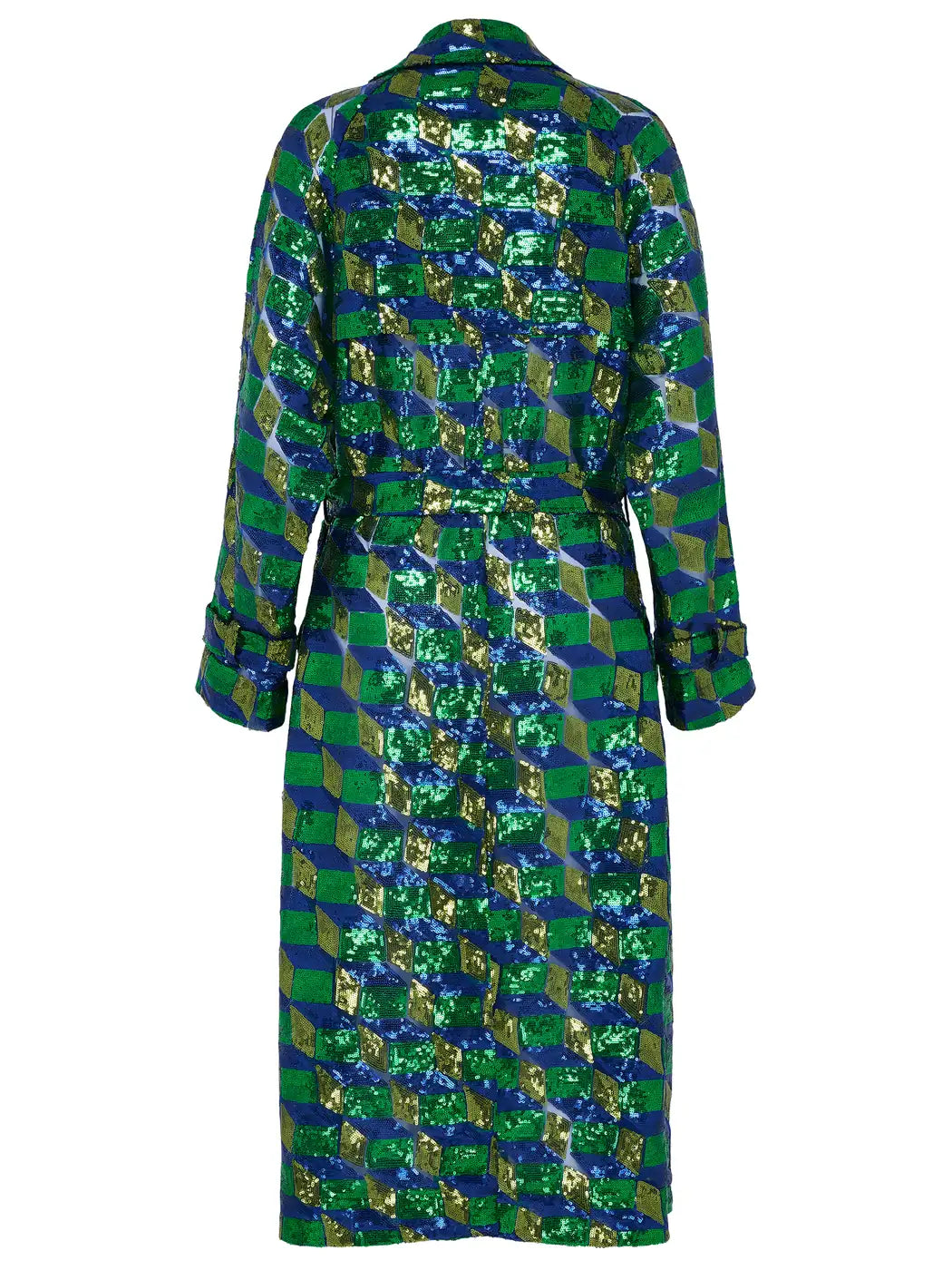 marcel-ostertag-damen-trenchcoat-paillette-gr-n-gr-e-s image 2