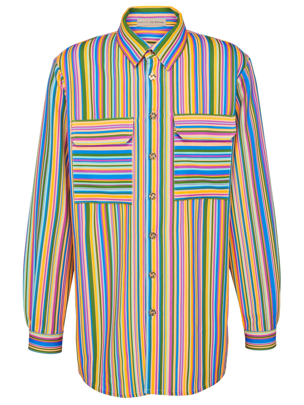 marcel-ostertag-eden-hemd-kleid-streifen-multicolor image 1