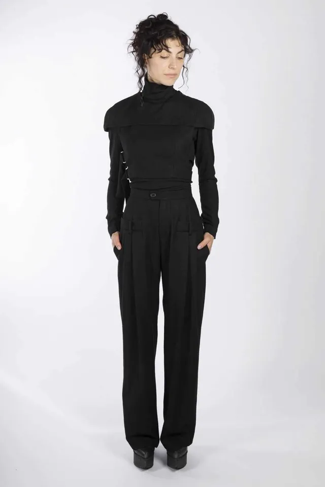 esther-perbandt-freak-volume-hose-schwarz-wolle-weit image 1