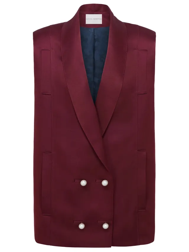 marcel-ostertag-blazerweste-bordeaux-satin-m-l-xl image 1