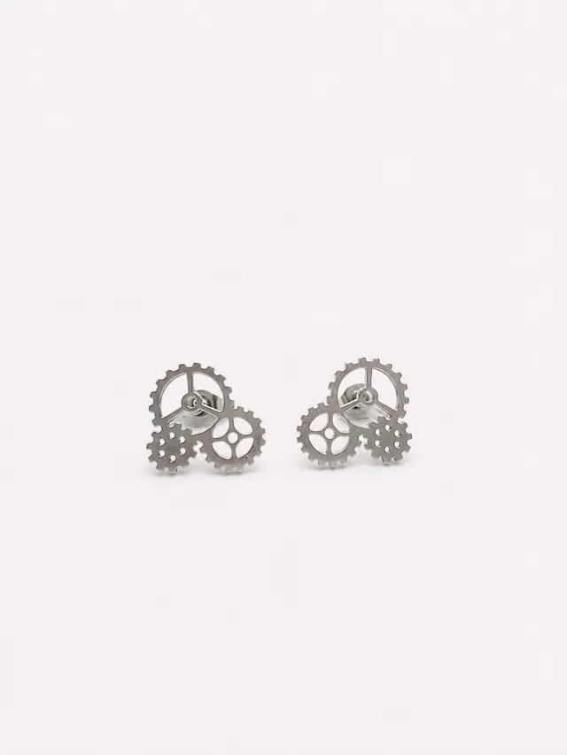 esther-perbandt-gearwheel-ohrring-silber-edelstahl image 1