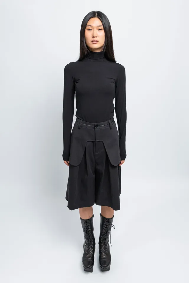 esther-perbandt-waistband-bermuda-schwarz-weites-bein-baumwolle image 1