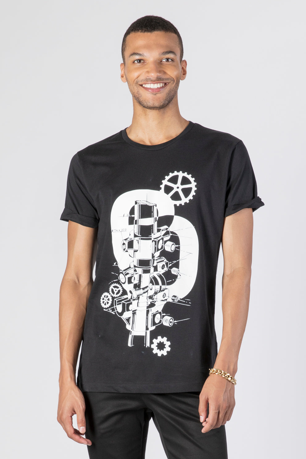 esther-perbandt-dream-machine-t-shirt-herren-schwarz-bio-baumwolle image 2