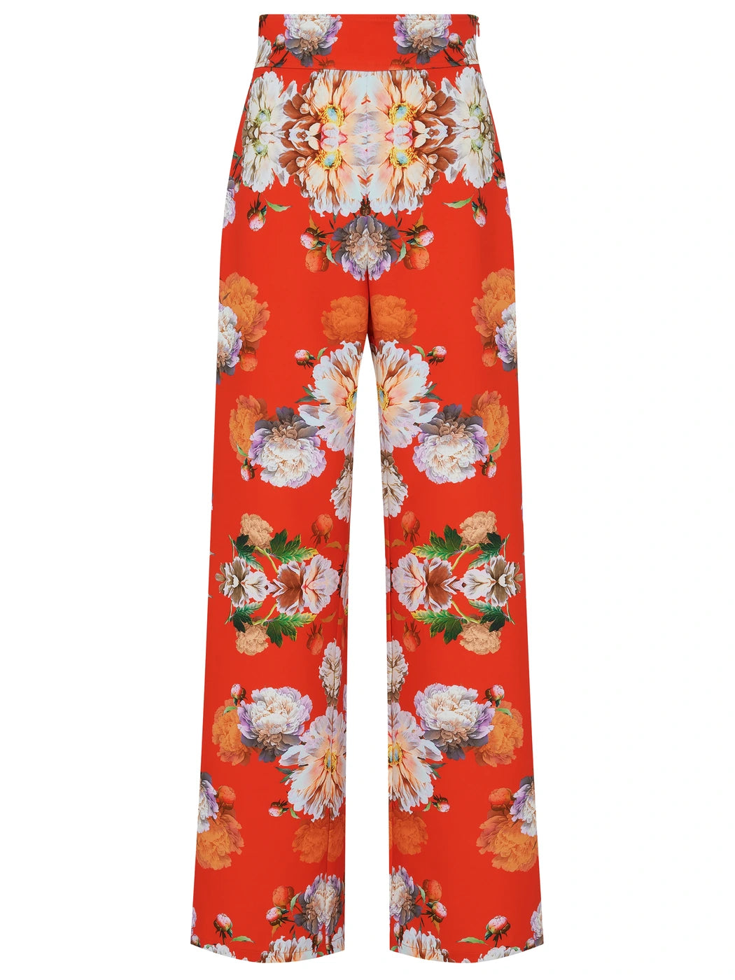 marcel-ostertag-dancing-flowers-hose-orange-weite-damenhose image 1
