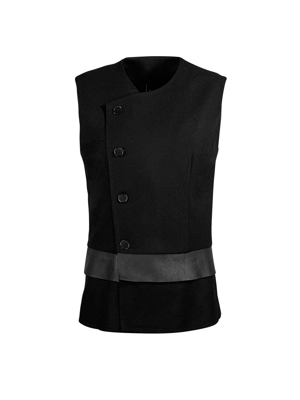 esther-perbandt-dart-weste-herren-schwarz-wolle-leder image 5