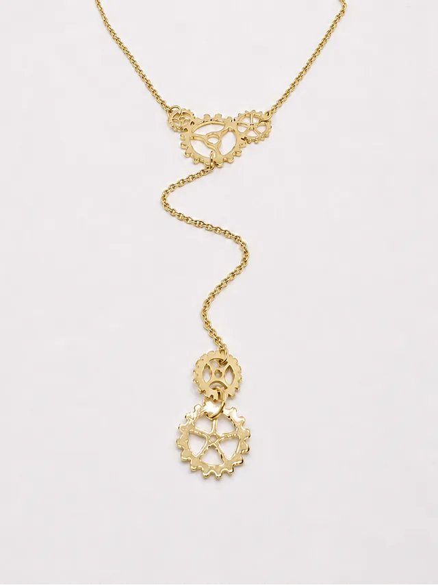 esther-perbandt-gearwheel-halskette-gold-lang-doppelt-messing image 1