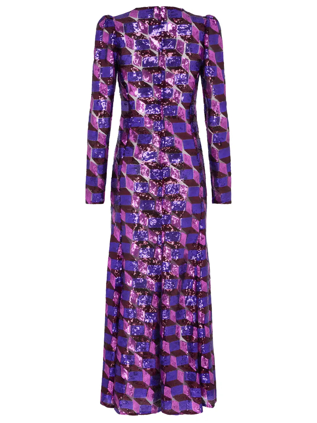 marcel-ostertag-paillettenkleid-lila-maxi-puff-rmel-gr-s image 2