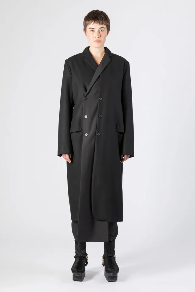 esther-perbandt-fake-double-breasted-mantel-damen-schwarz-wolle image 1