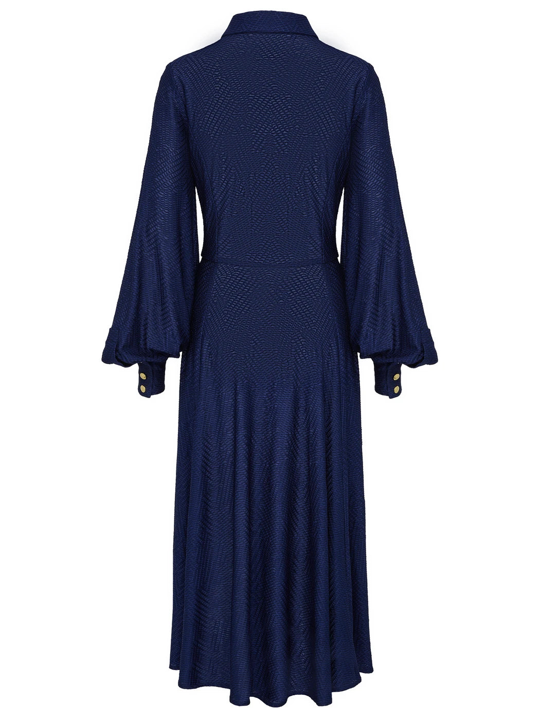 marcel-ostertag-damen-kleid-jersey-struktur-blau-xs-midi image 2