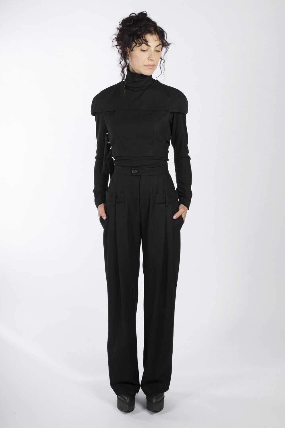 esther-perbandt-freak-volume-hose-schwarz-wolle-weit image 1