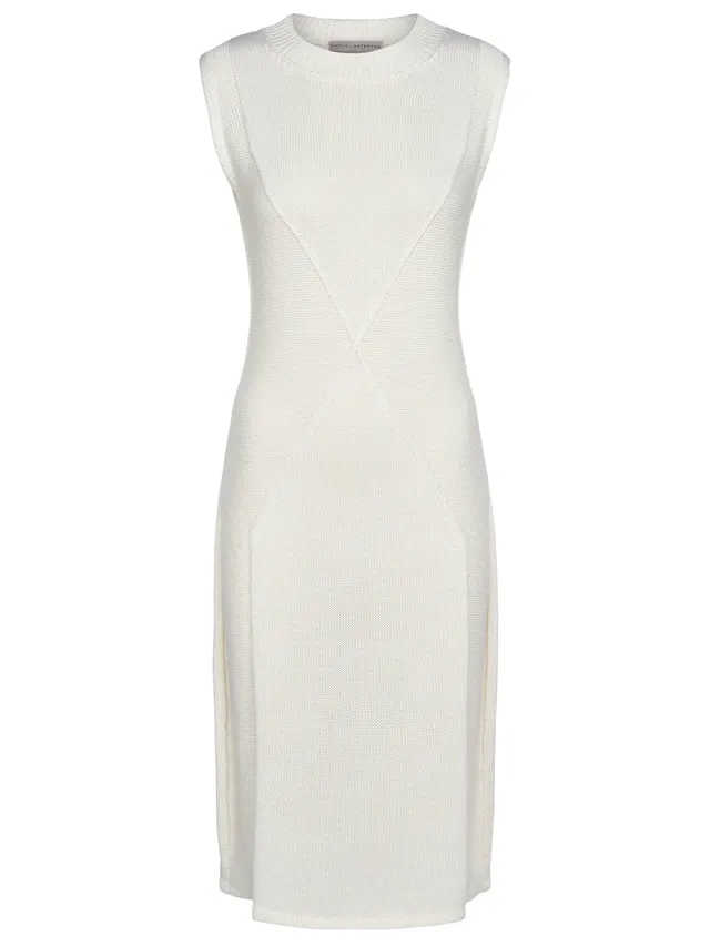 marcel-ostertag-strickkleid-midi-weiss-baumwollkleid image 1