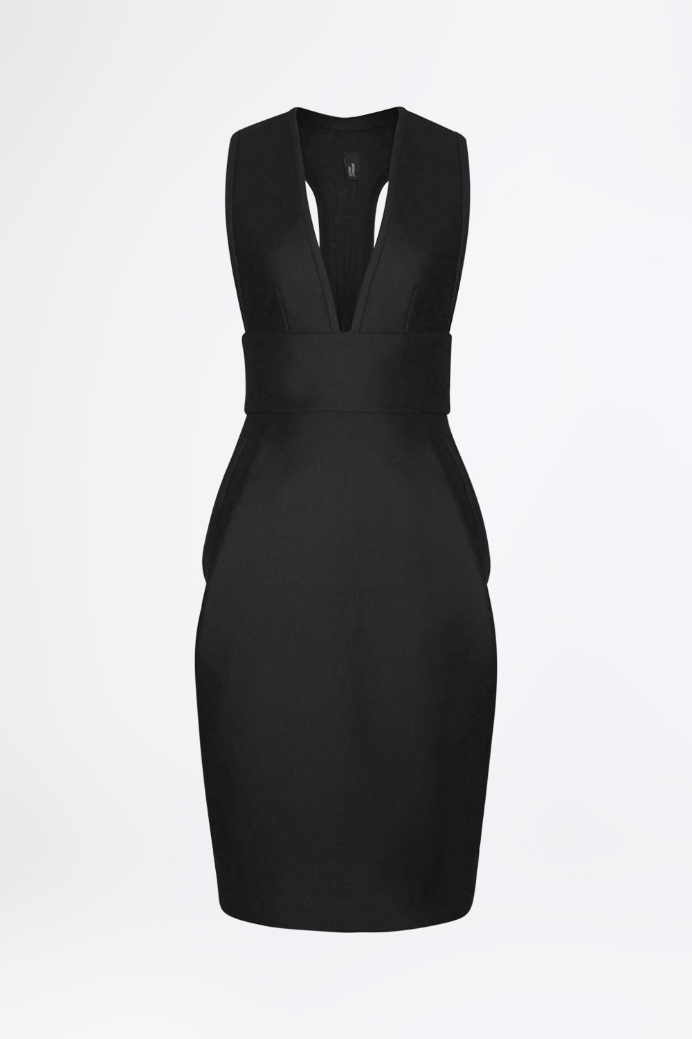 esther-perbandt-tulip-kleid-schwarz-baumwolle-taschen-v-ausschnitt image 2