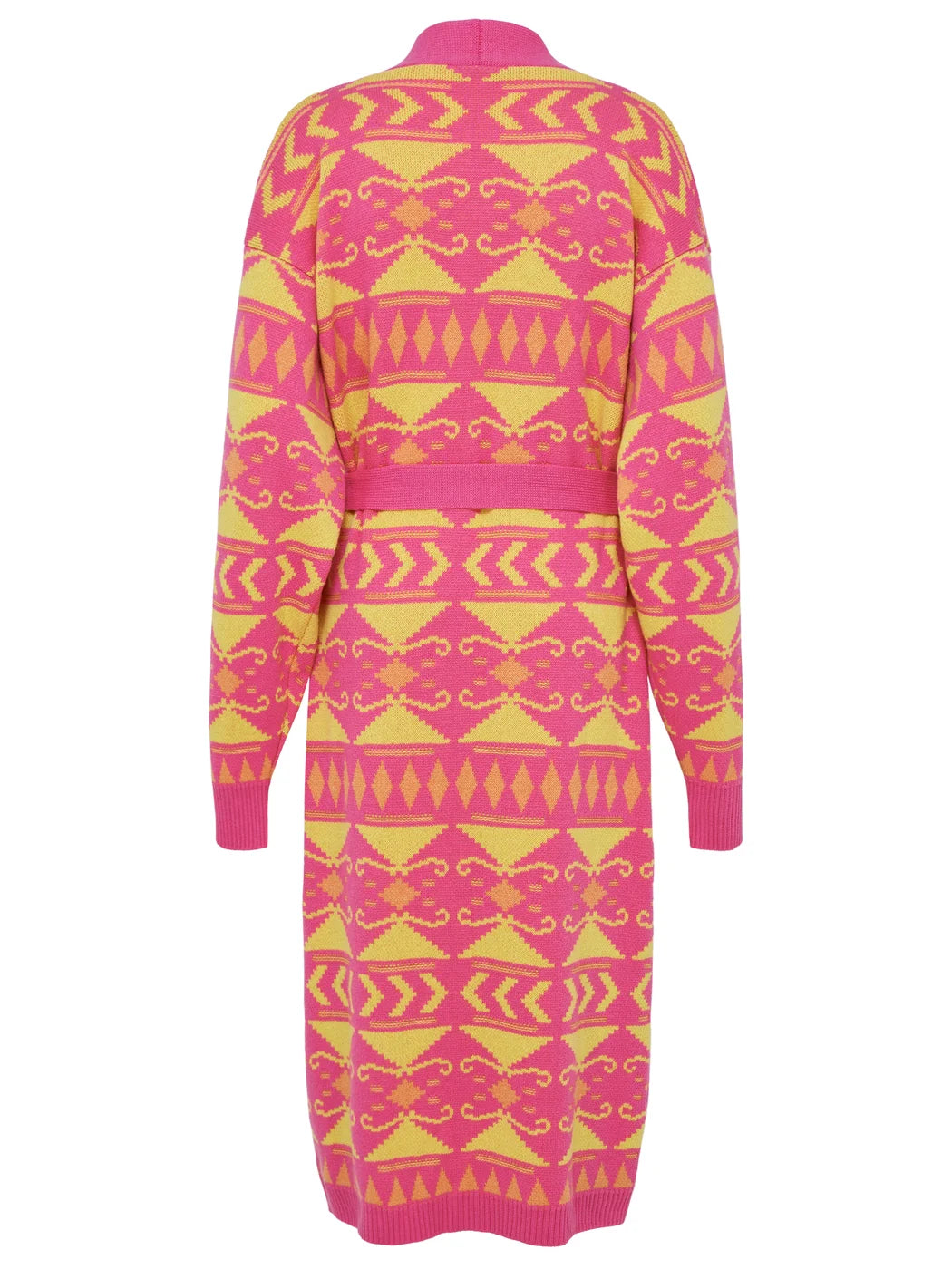 marcel-ostertag-damen-strickmantel-kaschmir-pink-gelb-ethno image 2
