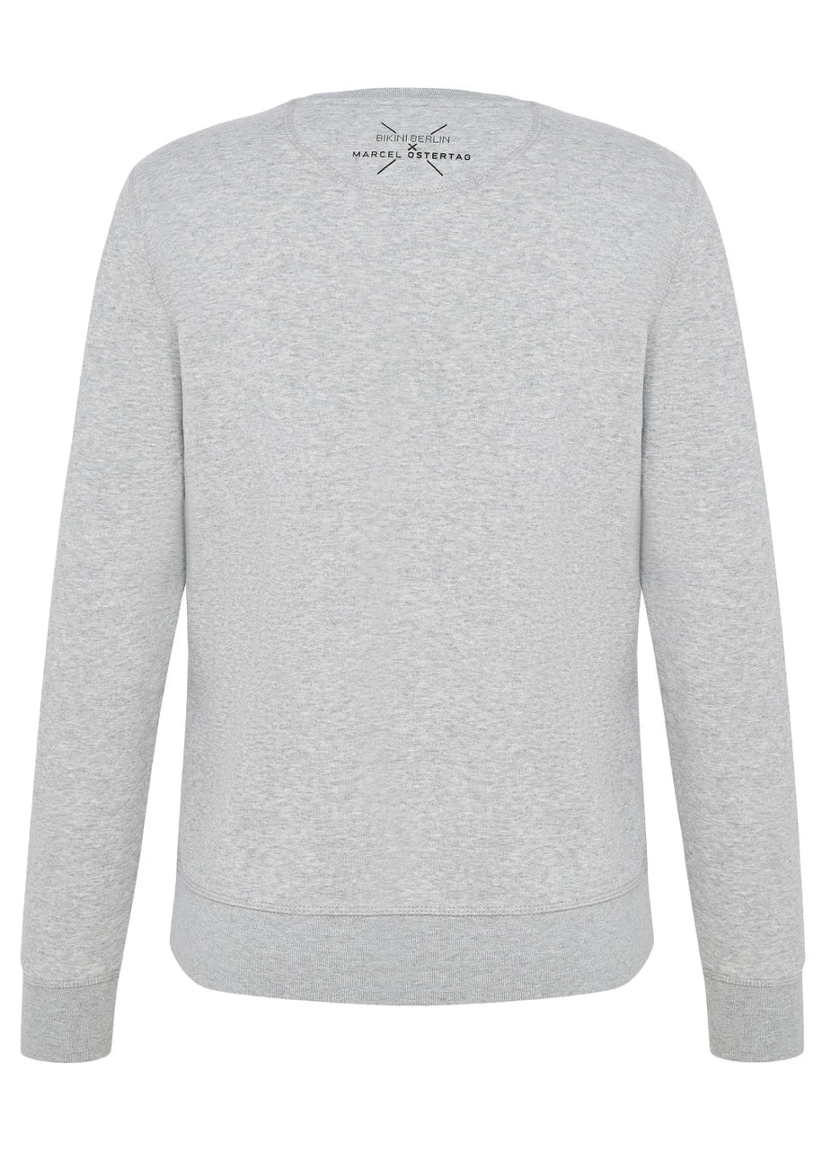 marcel-ostertag-sweatshirt-grey-mosaikprint-bio-baumwolle image 2