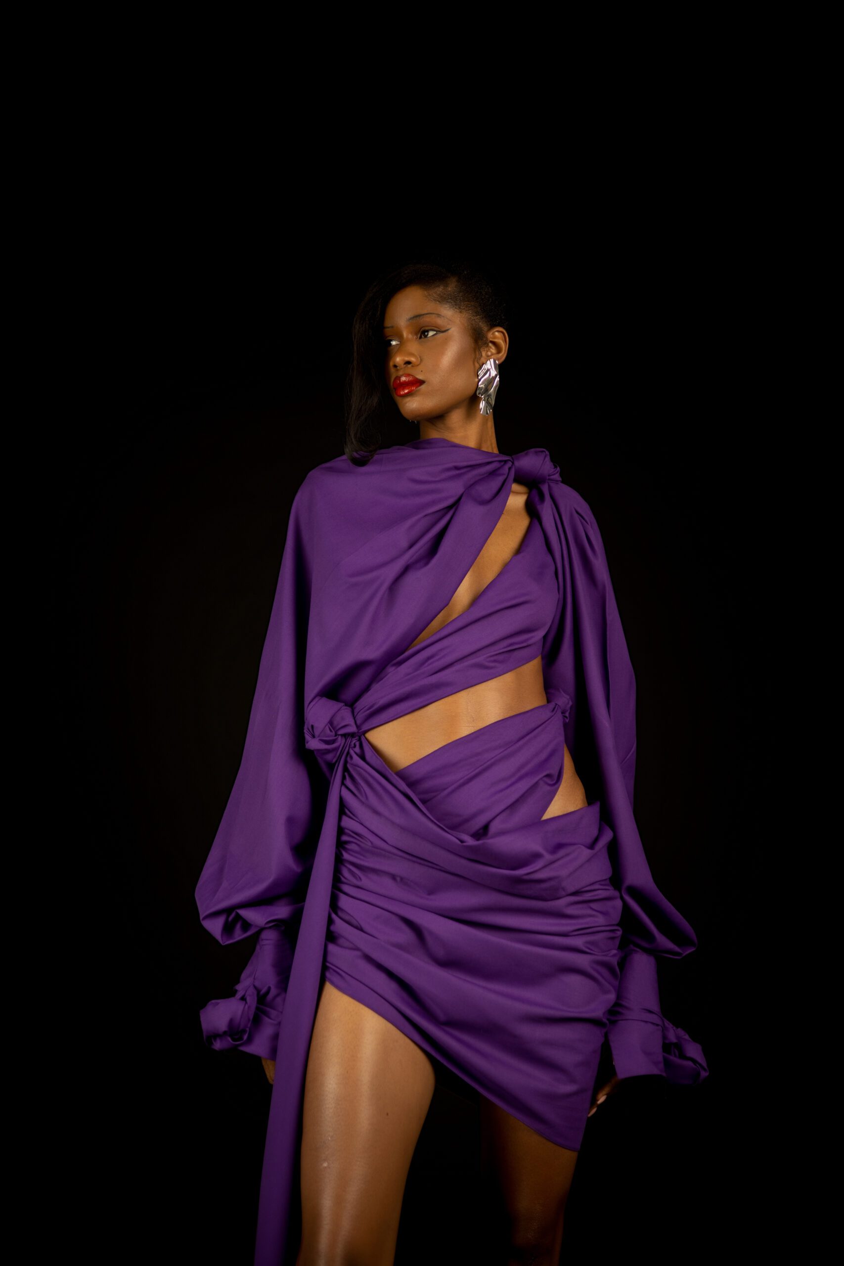 fruch-violet-shirtdress-woll-hemdkleid-cut-outs-knoten image 2