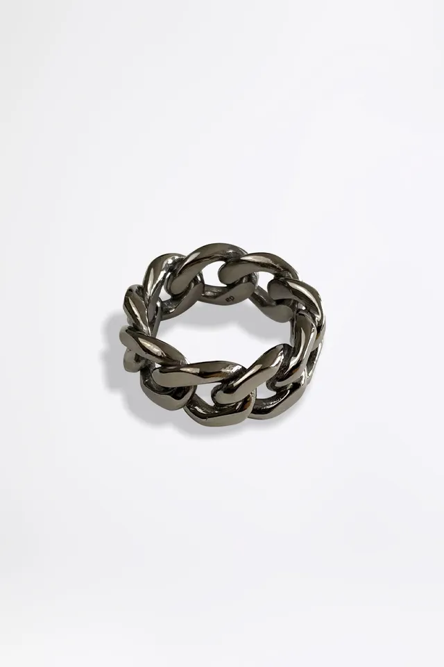 esther-perbandt-tank-chain-bold-ring-gunmetal-edelstahl image 1