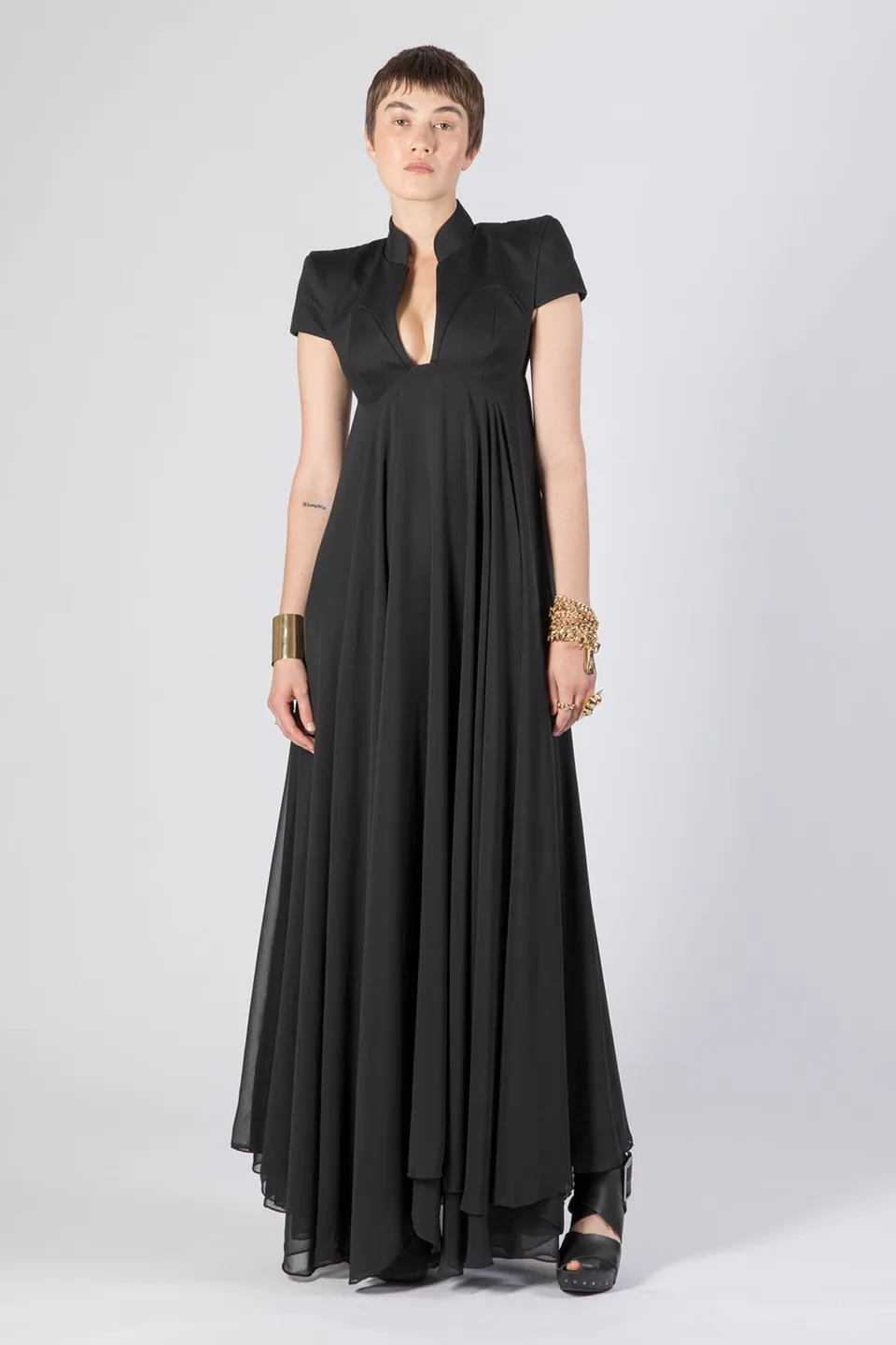 esther-perbandt-pagoda-kleid-damen-schwarz-baumwolle-chiffon image 1