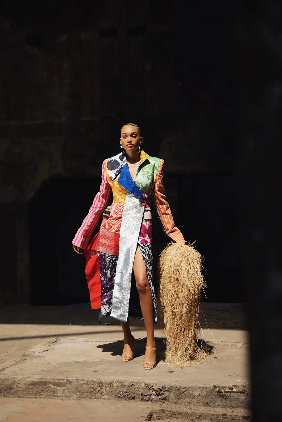 fruch-ife-baba-coat-3-0-mantel-adire-print-tailliert image 1