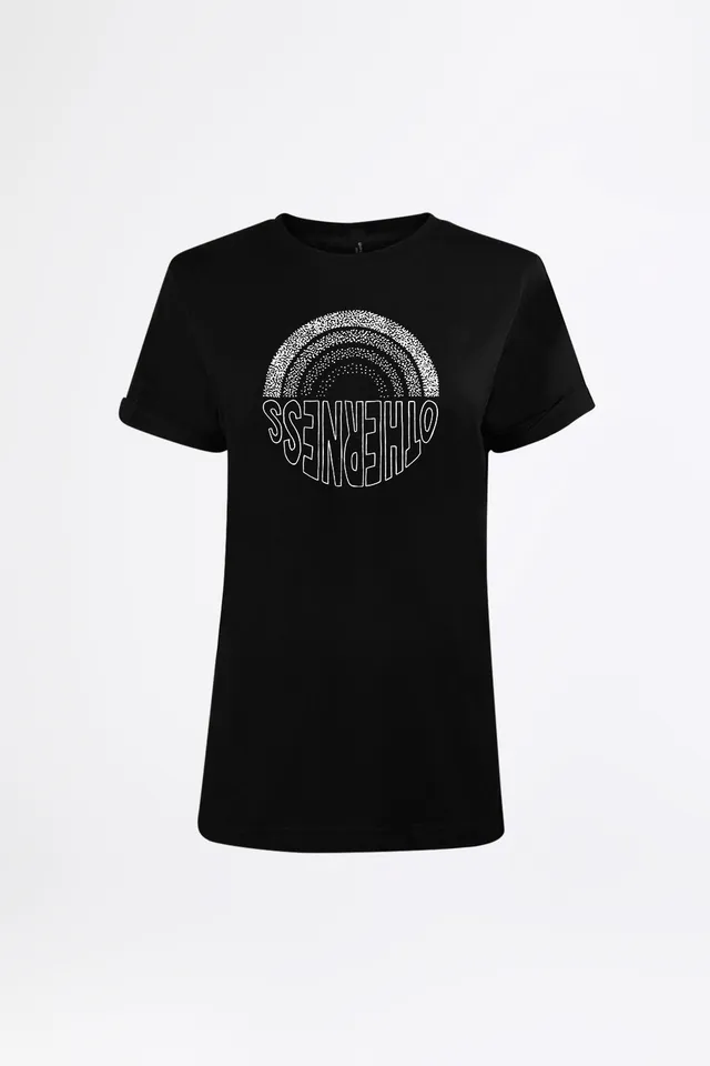 esther-perbandt-otherness-rainbow-t-shirt-damen-schwarz-bio image 1
