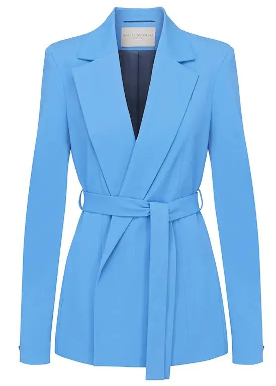 marcel-ostertag-blazer-hellblau-baumwolle-mit-g-rtel image 1