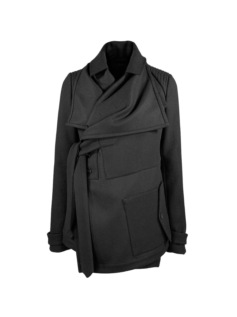 esther-perbandt-biker-jacke-damen-schwarz-wolle-drapiert image 7