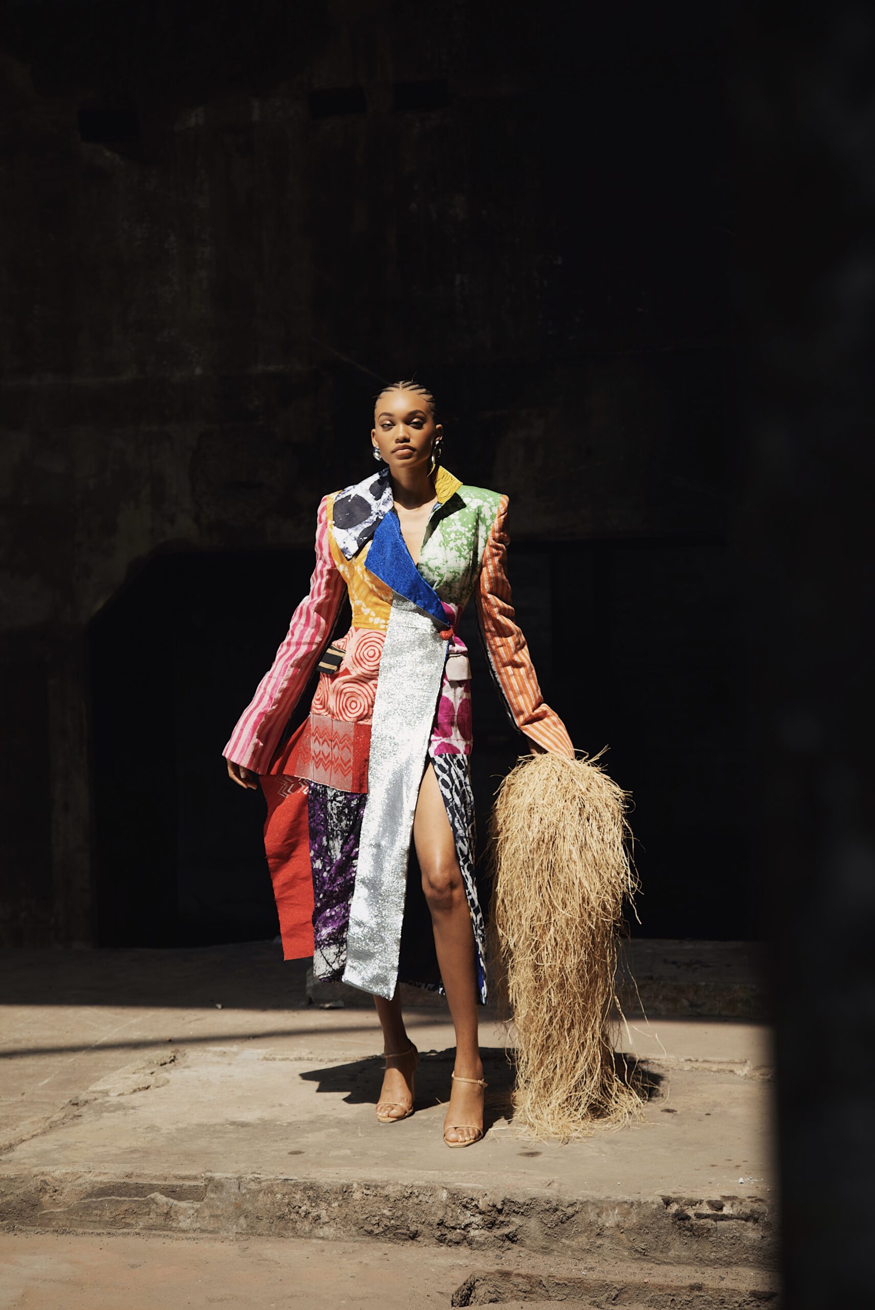 fruch-ife-baba-coat-3-0-mantel-adire-print-tailliert image 1