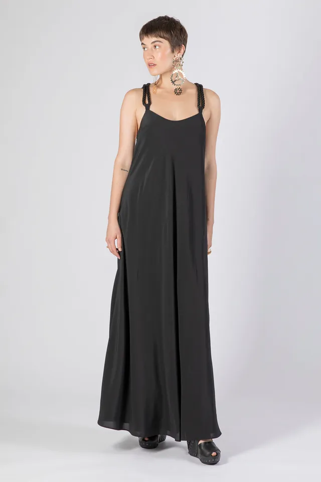 esther-perbandt-rope-lang-kleid-schwarz-seide image 1