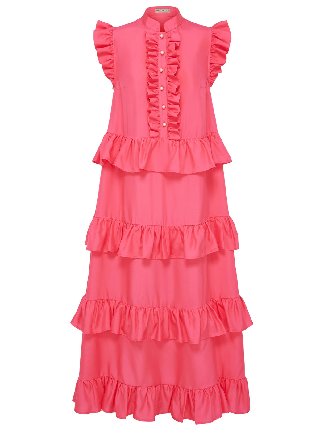 marcel-ostertag-midikleid-seide-pink-volants-gr-xs-l image 2