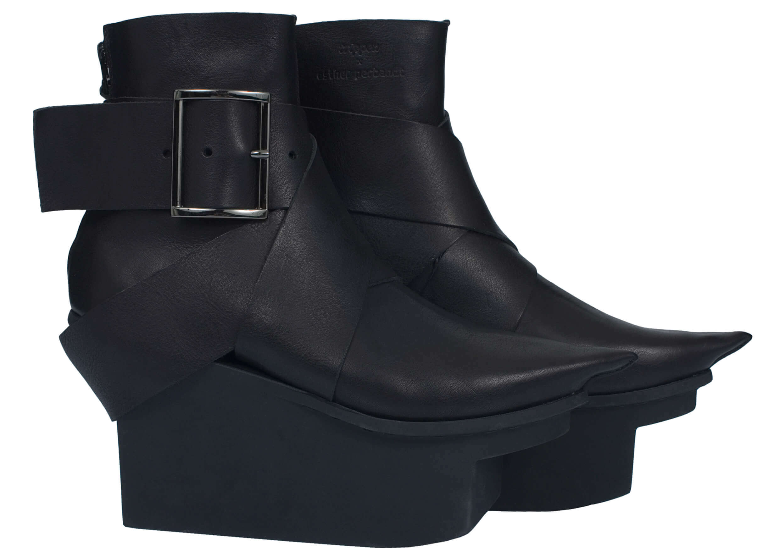 esther-perbandt-lune-stiefeletten-schwarz-leder-plateau-trippen image 5