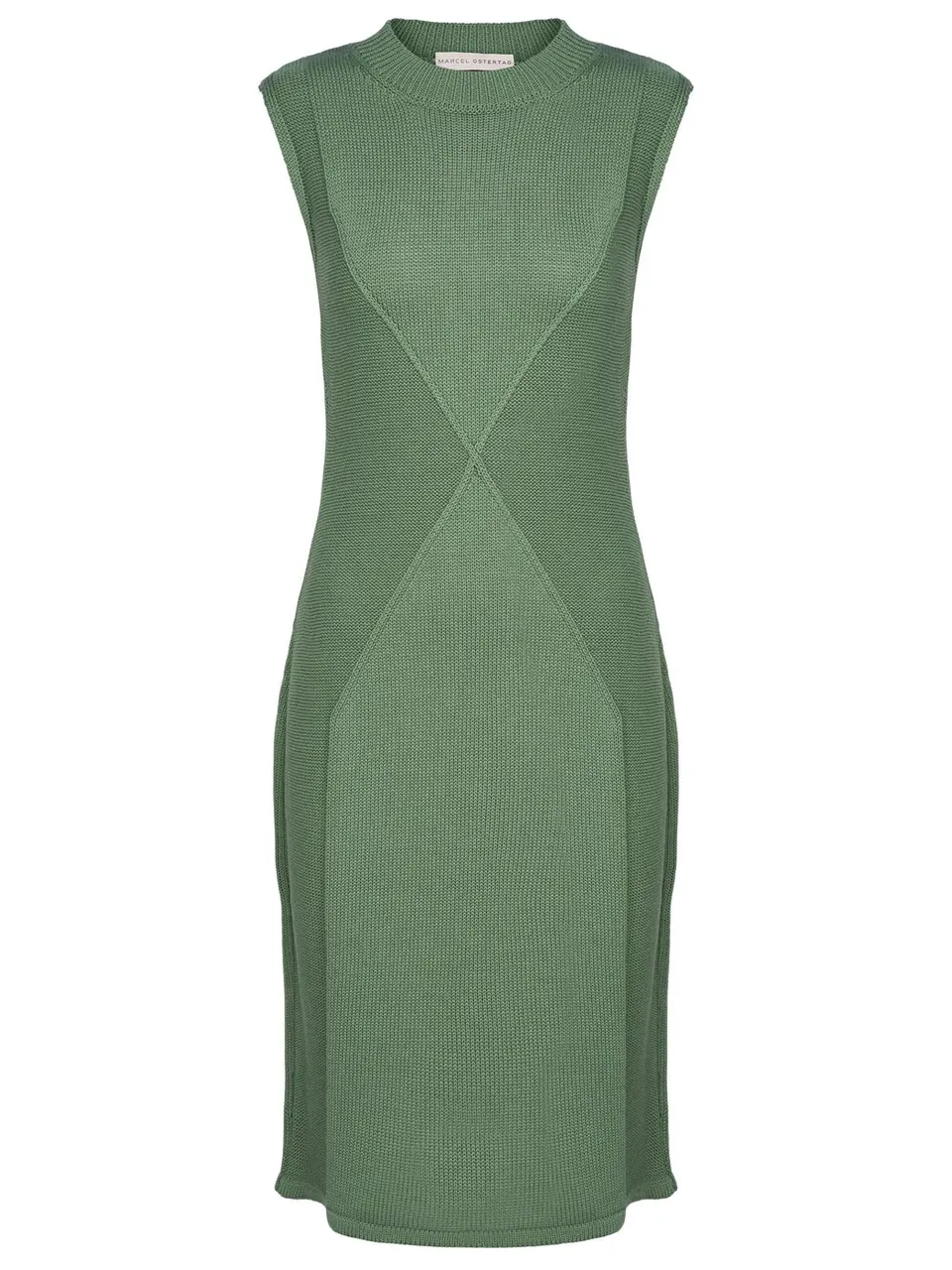 marcel-ostertag-damen-strickkleid-midi-kleid-gr-n-gr-36-baumwolle image 1
