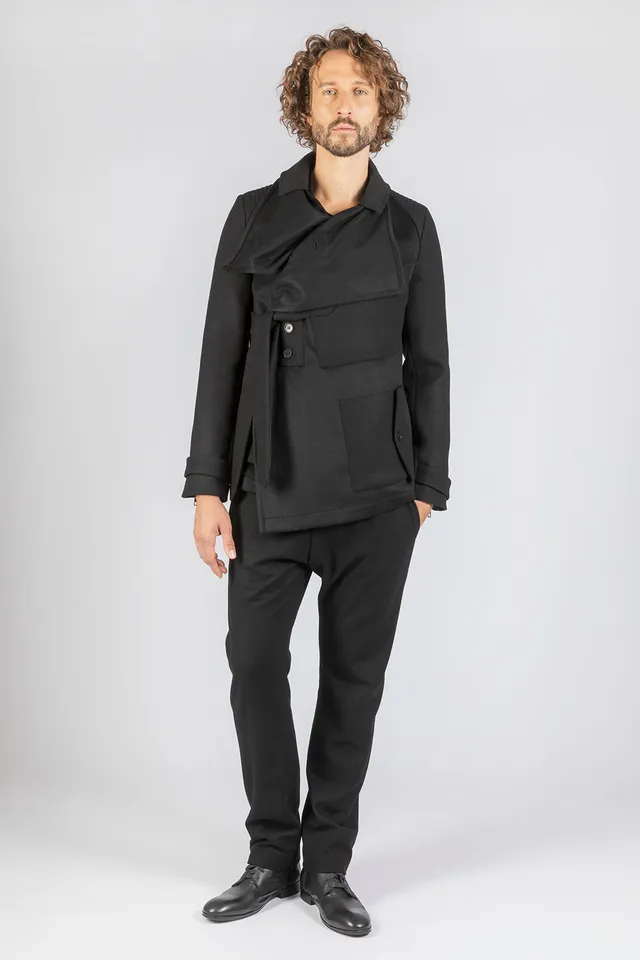 esther-perbandt-biker-herrenjacke-schwarz-wolle image 1