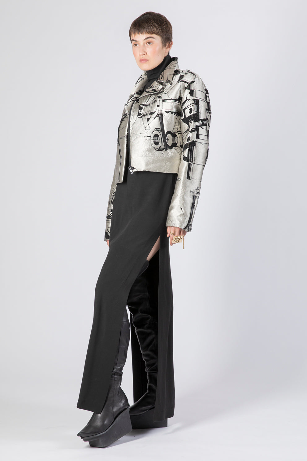 esther-perbandt-rider-machine-jacke-gold-jacquard-damen image 4